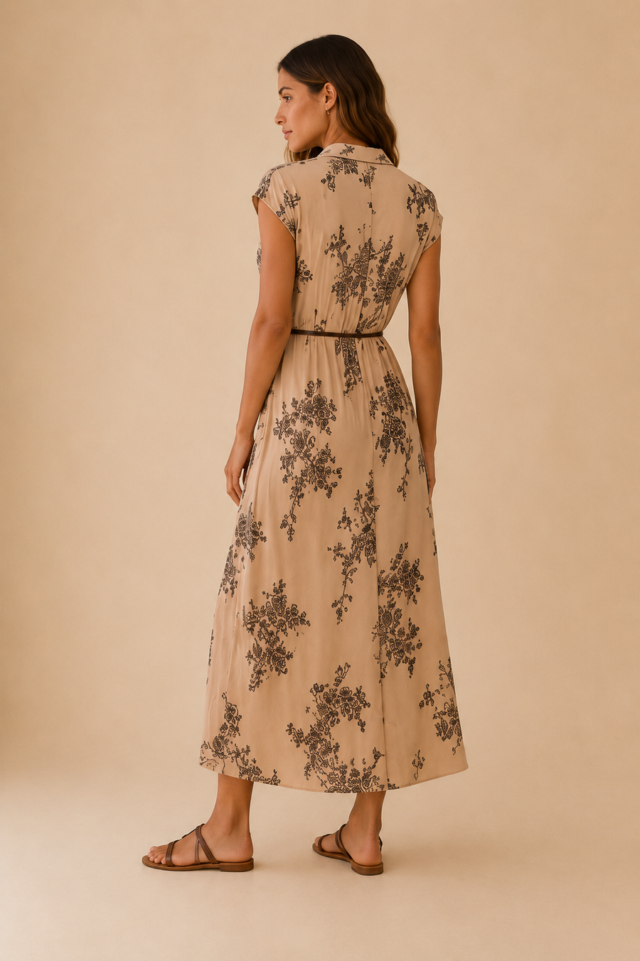 Vestido camisero estampado Matisse con cinturón