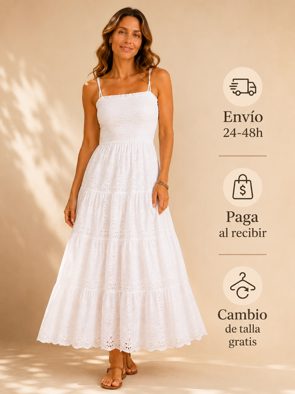 Vestido de encaje blanco