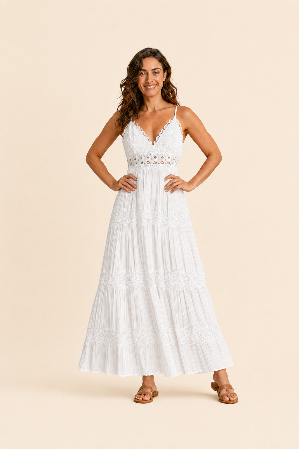 Vestido de encaje blanco