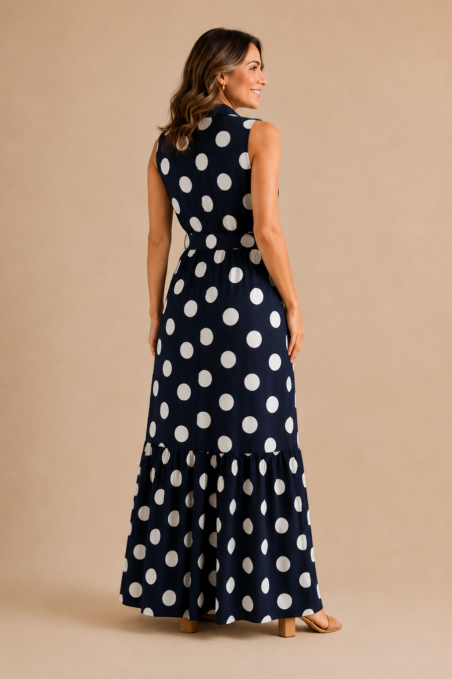 Vestido de lunares con cinturón