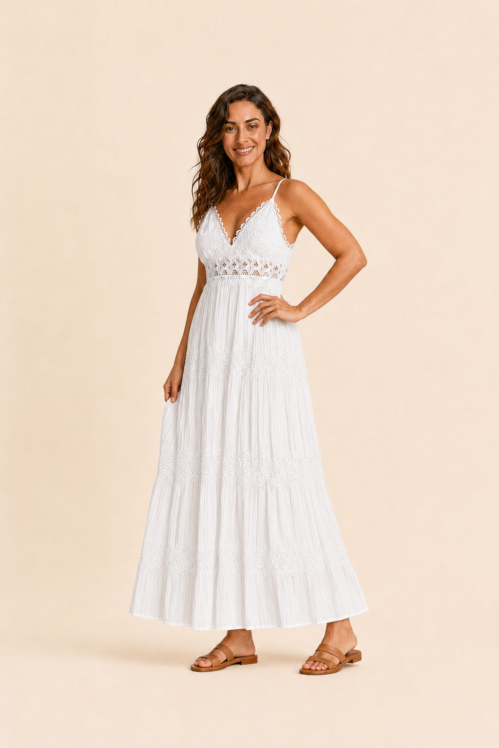 Vestido de encaje blanco