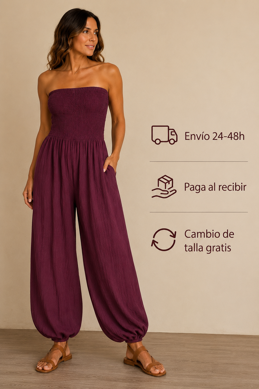 Mono smocked berenjena