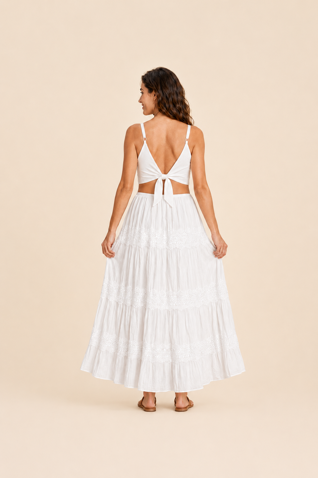 Vestido de encaje blanco