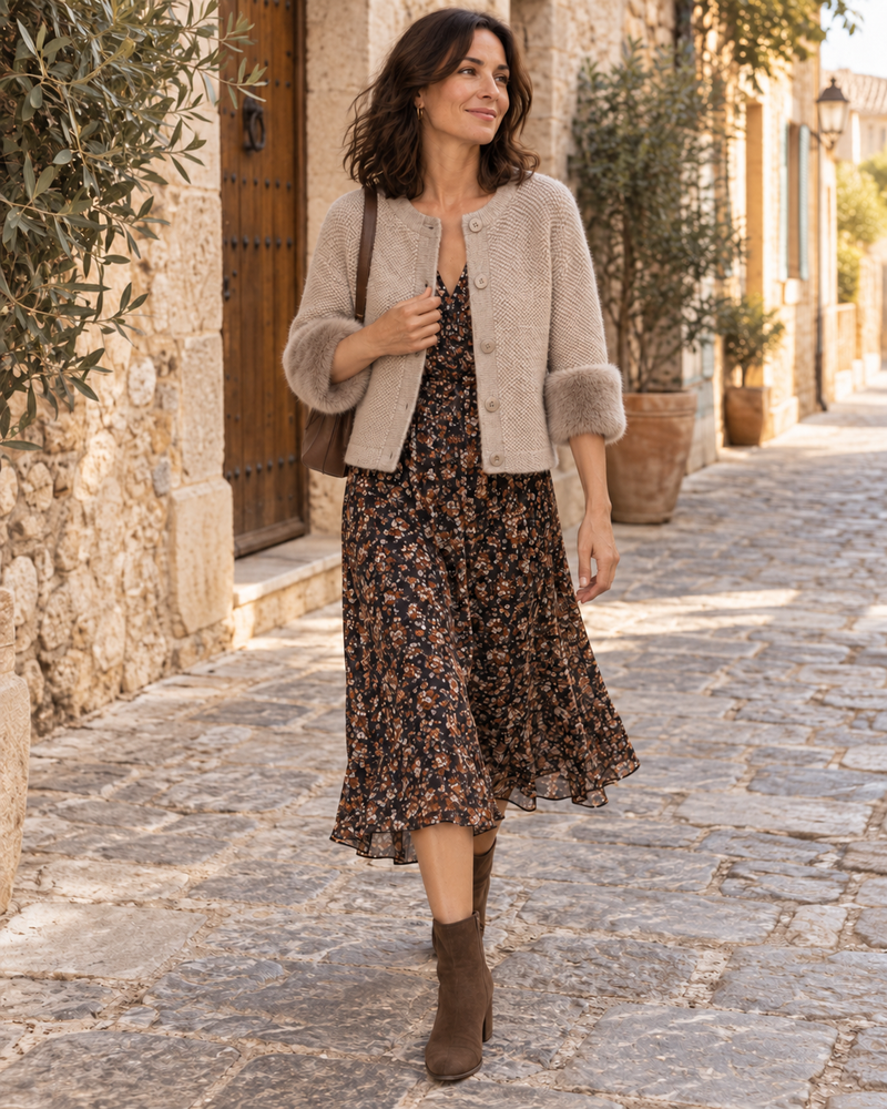 Sobre un vestido midi de flores