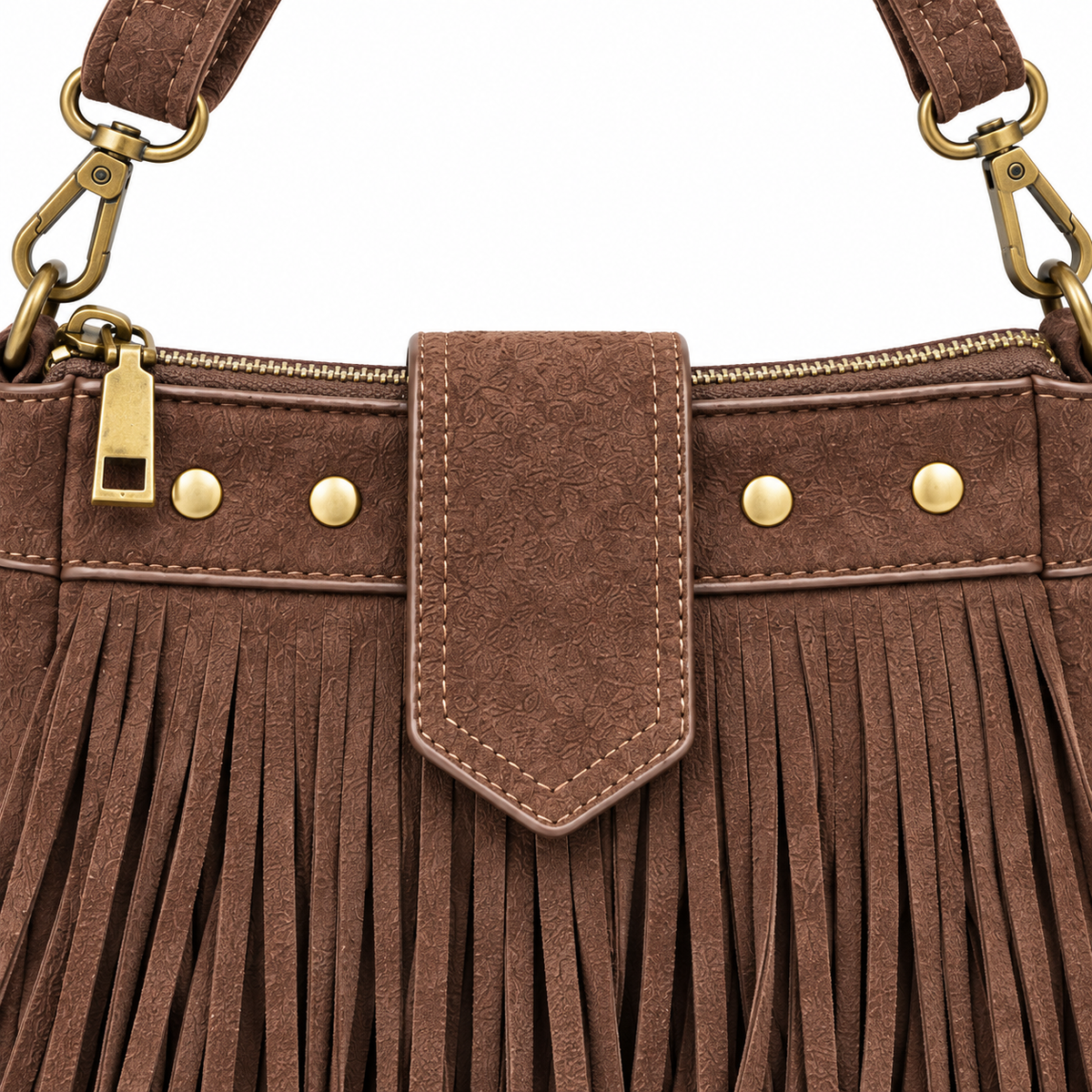 Bolso flecos marrón Talía