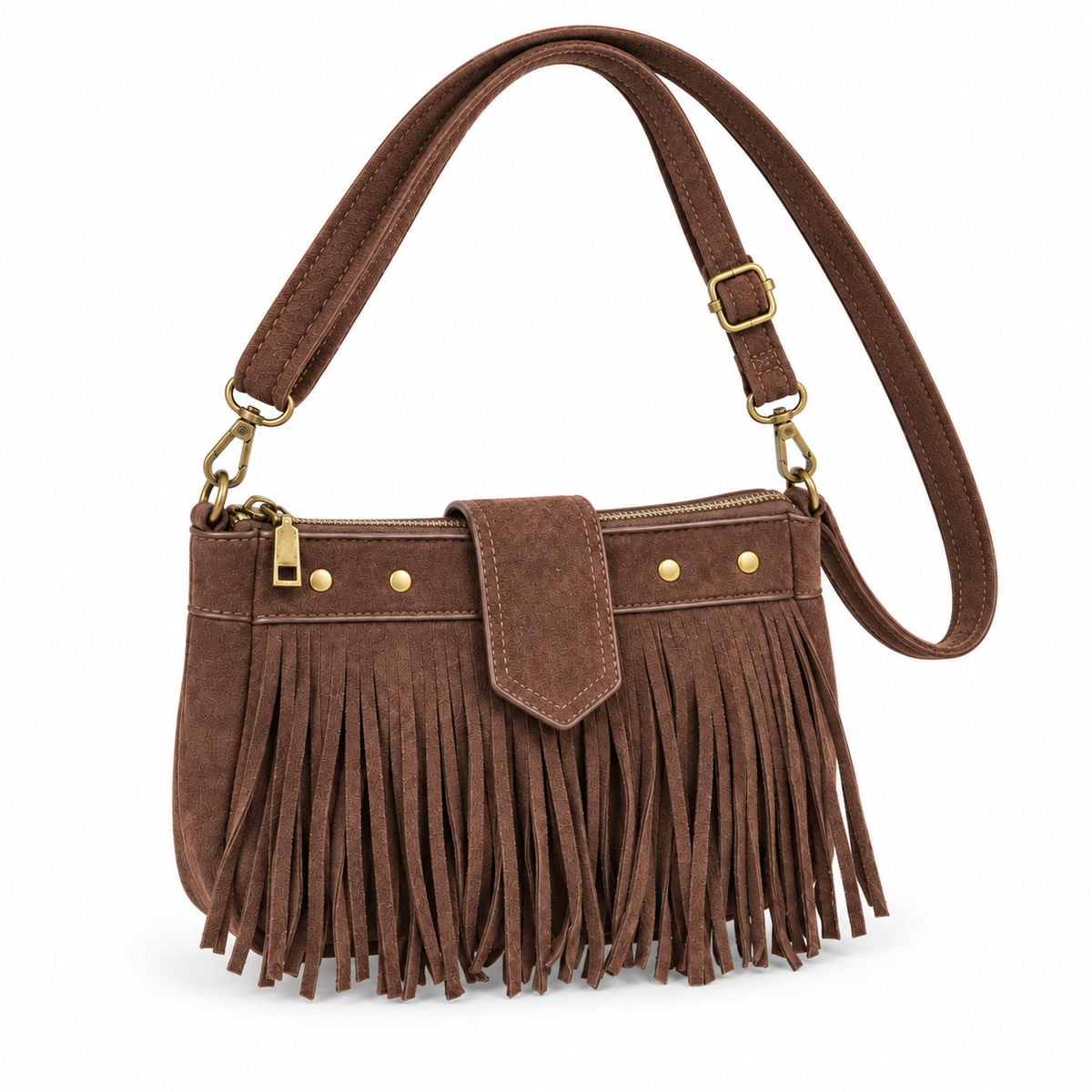 Bolso flecos marrón Talía