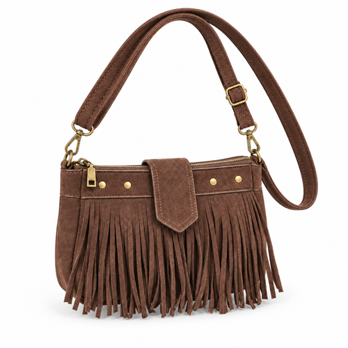 Bolso flecos marrón Talía