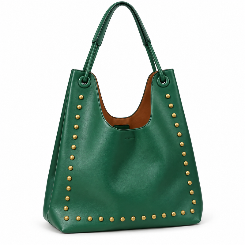 Bolso verde tachuelas Olivia