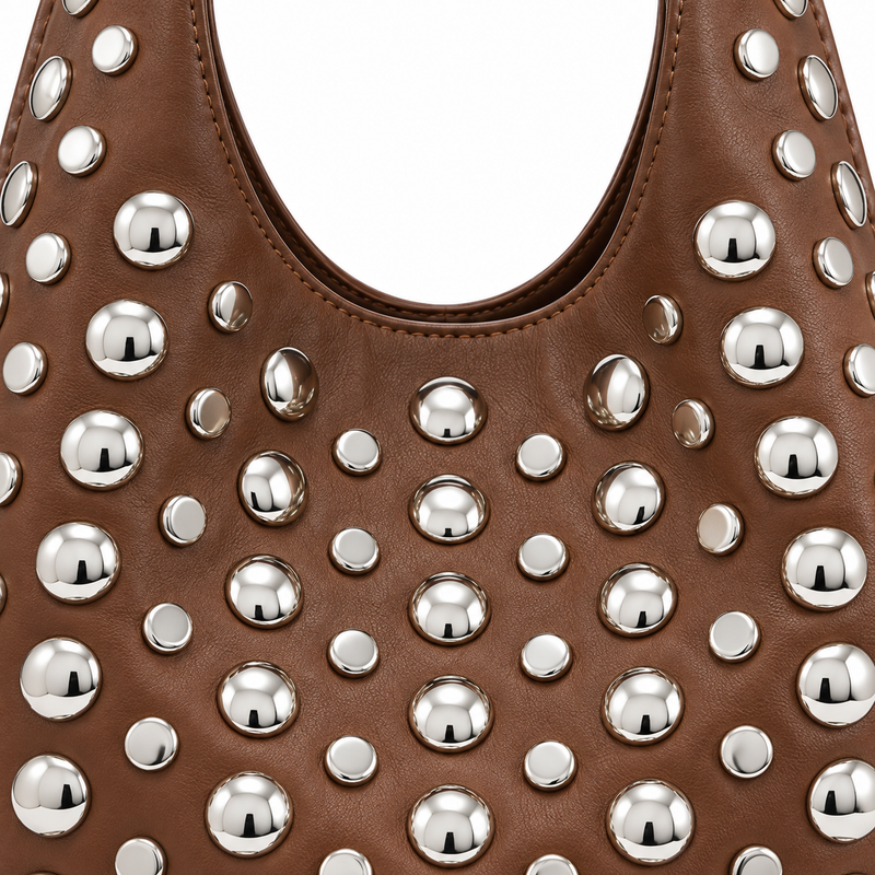 Bolso tachuelas plateadas Marrakech