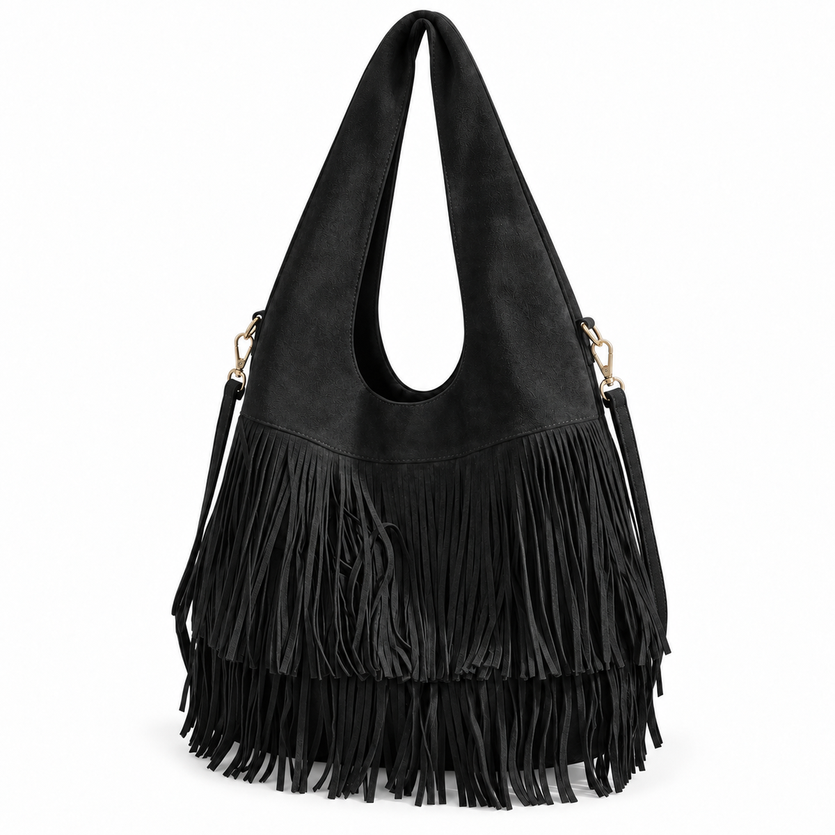 Bolso flecos negro Alma