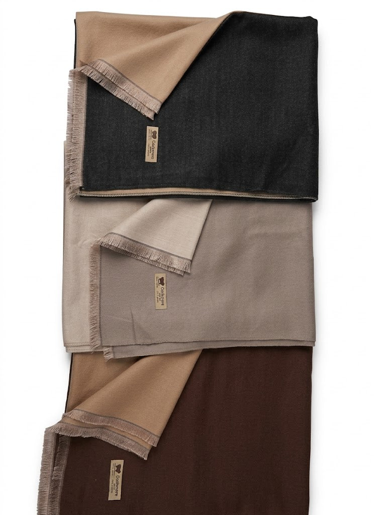 Bufanda reversible bicolor en tres colores