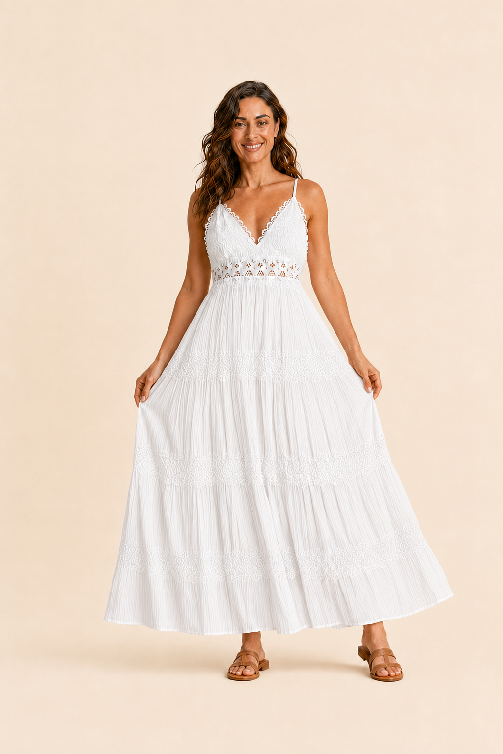 Vestido de encaje blanco