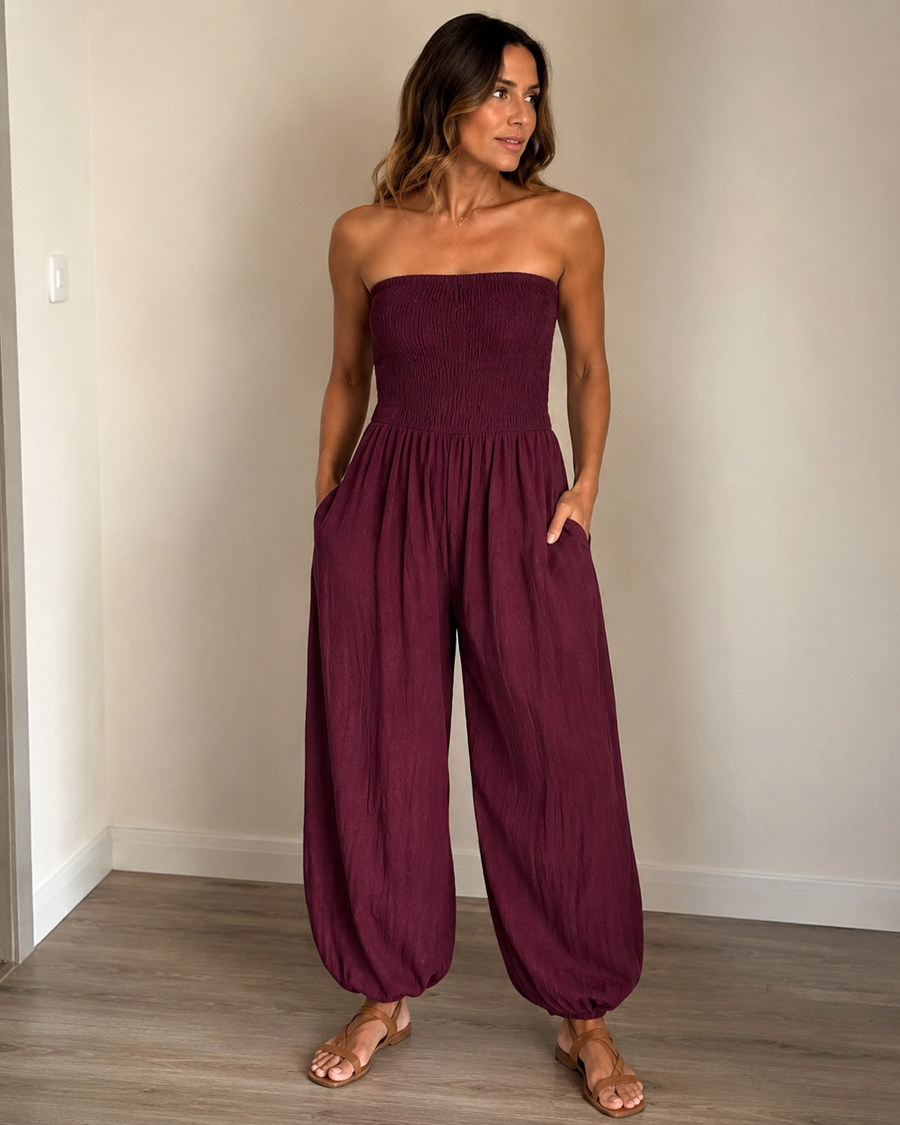Mono smocked berenjena