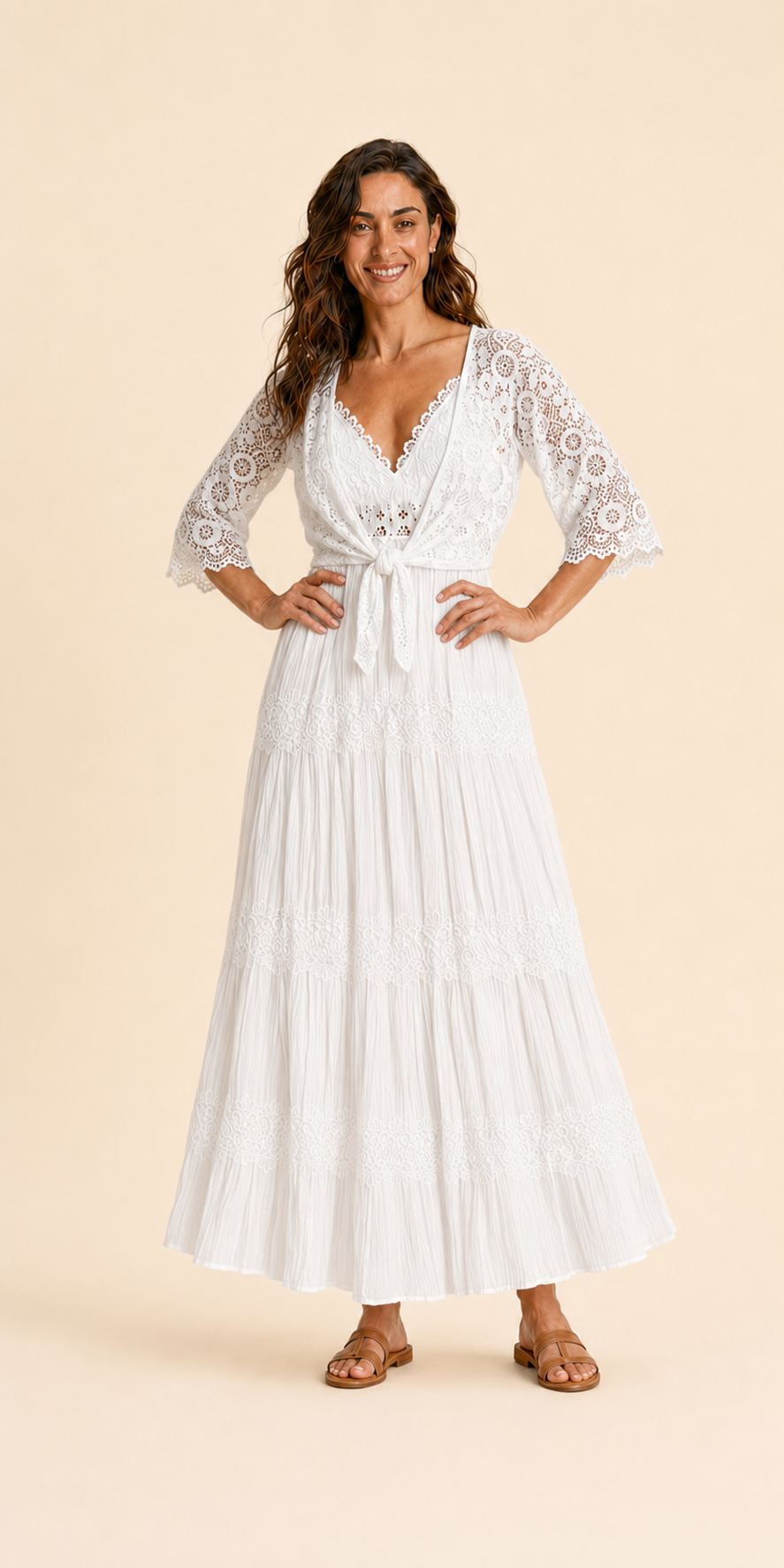 Vestido de encaje blanco