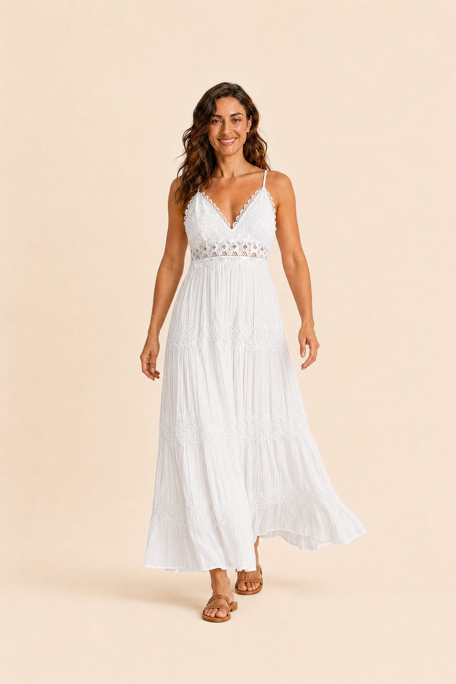 Vestido de encaje blanco