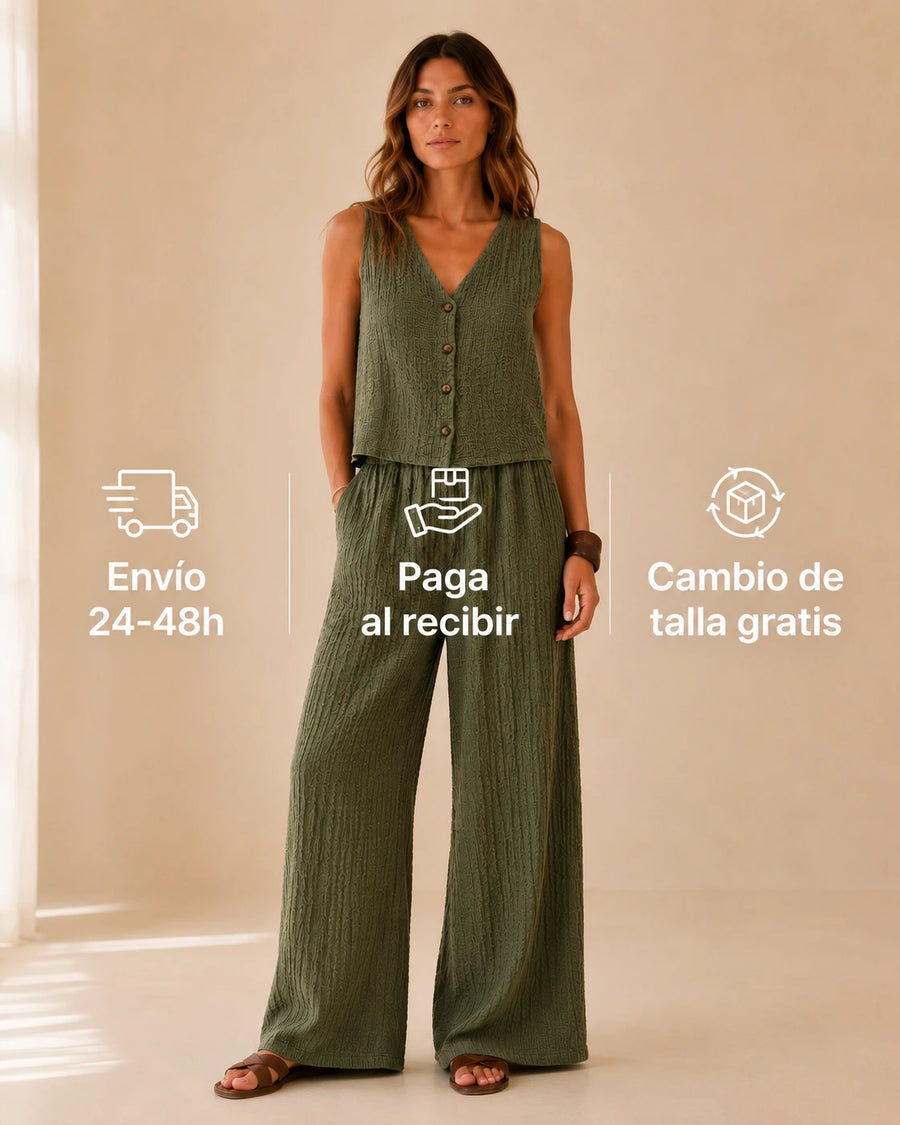 Conjunto co-ord crinkle